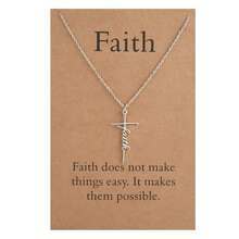 1pc, Lcherry Faith Cross Necklace, Women Religious Gifts, Women Christian Jewelry Gifts, Creative Small Gifts, Holiday Accessories, Birthday Party Supplies, Birthday Gifts, Party Favor Supplies - 1PC - View 1