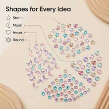 2pcs 3d Silver White Five-Pointed Star Rhinestone Eye & Face Sticker, Diy Makeup Accessory For Music Festival, Y2k Party - White - View 4