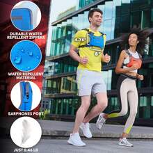 Paquete de pecho para correr, chaleco reflectante, repelente al agua, soporte para teléfono, bolsa de entrenamiento para corredores, ciclismo, ciclismo, bolsa EDC, portador de trotar - Azul - Ver 10
