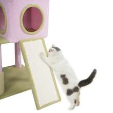 FINYQBET Árbol para Gatos 155 cm de Altura 8 Niveles con Cueva Hamacas Rascador de Sisal y Forro Polar Suave Diseño Flor 2 Pompones Torre de Juego para Gatos Grandes y Múltiples Mascotas - como en la foto - Ver 6