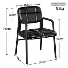 Dining Chairs 2pcs Leather Kitchen Chairs Modern Stylish Dining Chair With Metal Legs 2pcs - Black - View 4