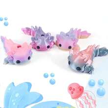 1/2/3pcs Cute Axolotl Ornament With Gift Bag, Random Gecko, Strange Animal-Shaped, PLA Material, Movable Joints, Desktop & Car Decoration, Novelty Birthday Gift, Party Favor, Axolotl Toy, Christmas Stocking Fillers, Party Bag Filler, Halloween Gifts - Multicolor - View 4