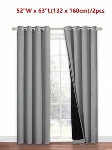2pcs Blackout Curtains, 100% Waterproof, Thermal Insulated, UV Blocking, Suitable For Luxury Living Room, Bedroom, Home Decor, Holiday Decor - Dark Grey - View 8