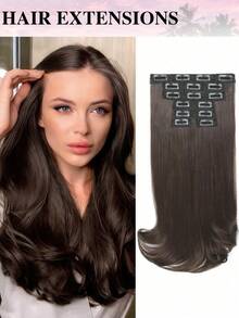 18-Inch Natural Wavy Clip-In Hair Extensions, Layered Cut For Women, Lightweight And Natural Synthetic Hair Pieces With Thin And Soft Invisible Hair Net. - Multicolor - View 15