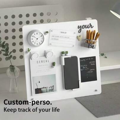 Magnetic Whiteboard With Stand - Magnetic Board For Desk, Combines Weekly Planner And Dry Erase Surface, Acrylic, Suitable For 11 Holidays, Back To School, Office Use