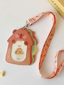 1个可爱卡通小狗挂绳卡套，学生公交卡、校园卡、迷妹3英寸卡包 - 彩色 - 查看 16