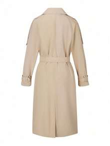 Women's Long Lightweight Windbreaker With Belt - Fashionable Multifunctional Commuter Jacket Suitable For Spring And Autumn, Casual Stylish Outerwear - Camel - View 6