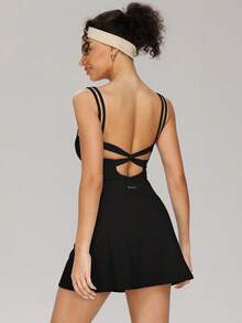 MASKERT Đầm thường ngày dành cho nữ, váy tập cầu lông, đầm du lịch ngoài trời, nhẹ nhàng và thoải mái, thân thiện với da. - màu đen - Xem 2