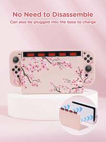 Ayotu Sakura Tree Pattern Game Console Shell And Accessories Compatible With Switch/Switch OLED/Switch Lite, Including Protective Case, Storage Bag, Dock Shell, Console Dust Cover, Game Card Case, Controller Grip, Etc. Suitable For Christmas, Spring Romance, Valentine's Day, Back To School And Other Occasions As Gifts - Multicolor - View 10