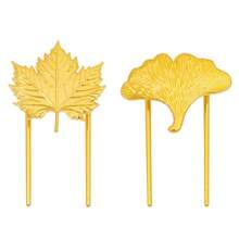 Gold-Plated Leaf Vein Leaf Shaped Bookmarks - Ginkgo Leaf+Maple Leaf Double Pin Design For Reading Marks, Preferred By Light Luxury Cultural And Creative Enthusiasts And Literary Readers. - Gold - View 3