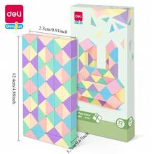 DELI YP107 Penggaris Ajaib Macaron - Desain bentuk yang fleksibel dan serbaguna; mendorong pemikiran spasial dan kreativitas; sudut membulat, bahan ABS tahan gores; termasuk buku panduan; mainan edukasi dini untuk anak usia 3 tahun ke atas. - Warna makaron - View 2