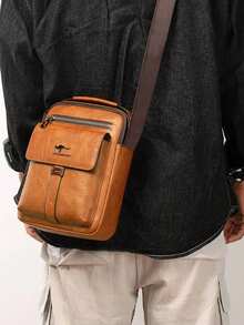 Unisex Vintage Fashionable Casual Business Handbag With Detachable Shoulder Strap, High-End ,Fathers Day Gift ,City Bag - Multicolor - View 6
