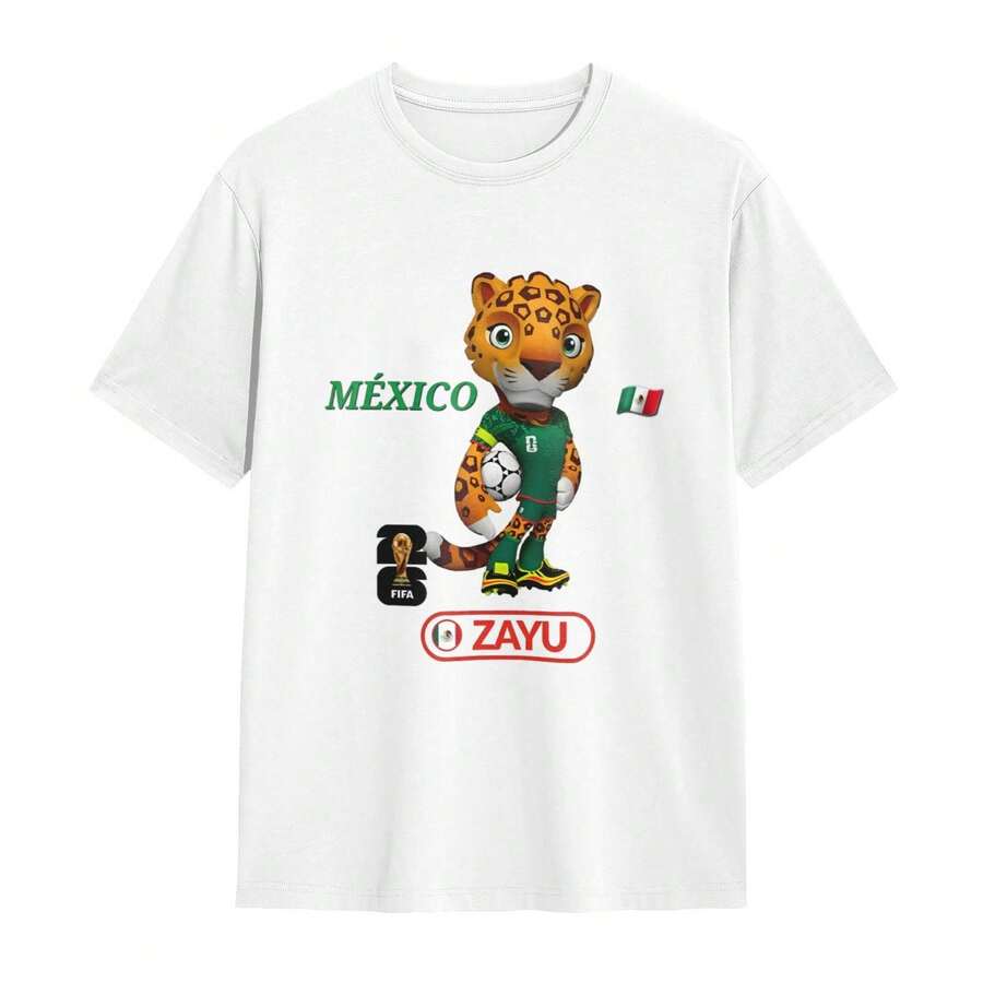 2026 World Cup Mascot Zayu The Jaguar‌ T-Shirt T-Shirt - 白色 - 查看 1