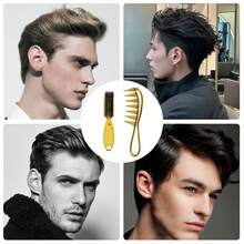 Men's Stainless Steel Manual Shaver, Sideburns & Face Razor, Manual Shaving Knife, Gold Styling Comb Set - Multicolor - View 4