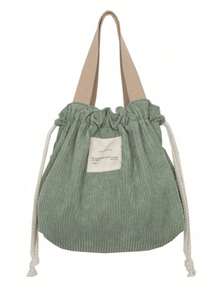 Cord-Leinwand Lunch Tasche, Kordelzug Picknick Tuch, kleine Handtasche, Lunchbox, Lebensmittel Aufbewahrungstasche - Verschiedenfarbig - Übersicht 5