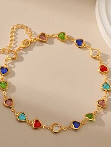 1pc Luxury Acrylic & Alloy Heart Anklet For Women - Anklet - View 4