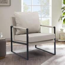 sillones para recamaraGOMYHOME Sillón Moderno Silla Individual con Cojín Sillon con Robustos PiesGris - Gris - Ver 7