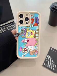 SPONGEBOB 1 pieza Funda de teléfono a prueba de golpes con diseño de la familia de Bob Esponja, estilo de dibujos animados, compatible con Samsung/Apple 17/16/15/14/13/12/11Pro Max/12Pro/14Plus y otros modelos - Multicolor - Ver 4