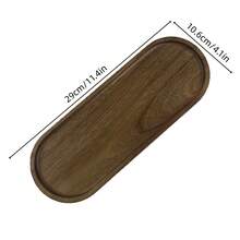 Oval Wooden Tray, Bathroom Storage, Living Room Decor, Kitchen Organization, Kitchen Decor, Bathroom, Wooden Tray, It Can Hold Perfumes, Candles, Soaps, Jewelry And More, Ideal Gift For Ramadan, Valentine's Day And New Year - Brown - View 13