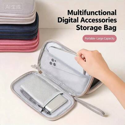 多功能便携式充电线收纳包，数码配件收纳袋，旅行保护套