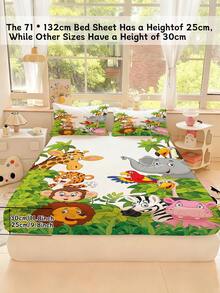 2/3pcs Set Jungle Animal Pattern Kids Bedding Set, Soft & Comfortable Microfiber Material, Deep Pockets, Suitable For Boys & Girls (Fits Twin/Full/Queen/King Size) - Multicolor - View 2
