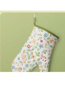 A Pair Of Floral-Patterned Heat-Resistant Oven Mitts, Suitable For Ovens, Microwaves, Baking, And Grilling. Made With Thickened Heat-Insulating Material To Prevent Burns, These Mitts Come With A Hanging Strap And Are Perfect For Cooking, Baking, And Barbecuing. They Also Make An Ideal Christmas Gift. - Random - View 8