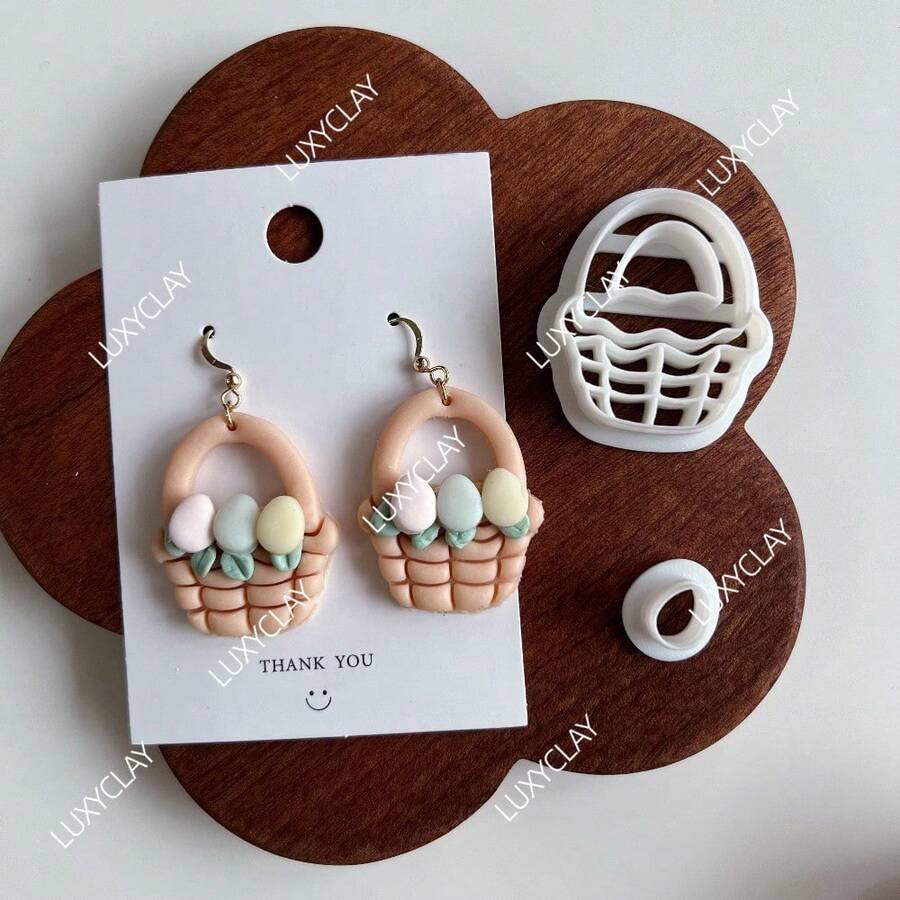 Easter Basket Egg Polymer Clay Cutters | Easter Clay Cutters | Spring Clay Cutters For Earring Jewelry Making - Easter - View 1