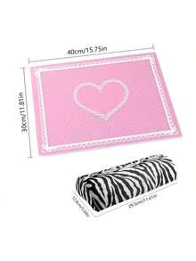 两件套美甲工具：白色手托 + 白色指甲垫，专业沙龙级：可拆卸手托垫、腕托、粉色长方形毛巾垫 - 彩色 - 查看 4