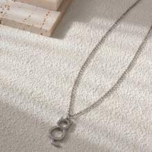 Elegant Hollow Outline Cat Pendant Necklace, New European & American Cross-Border Style - Silver Gray - View 7