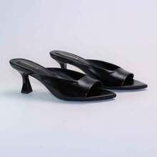 Women's Mule Sandal With Pointed Toe, Leaf Design, Low Heel, V-Shaped Cup, Comfortable, Lightweight, And Soft. - 這種優雅 - 查看 2