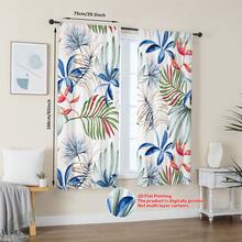 2 szt. Tropikalne rośliny, drukowane w 2D, półciemne, dekoracyjne zasłony do salonu i sypialni - Wielokolorowe - Zobacz 10