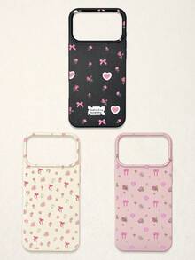Bow-Knot 3pcs Floral & Bow Print Phone Cases, Sweet Romantic Cute Style, Compatible With IPhone 11, 17 Pro Max, 17 Pro, 15, 13 Pro Max, Galaxy, S24 Ultra, S25 Ultra - Multicolor - View 47