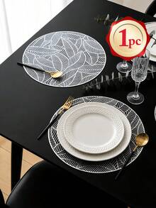 1-200 Peças Sousplat Minimalista Dourado de PVC, Lavável, Fácil de Limpar, Limpo com Pano, Antiderrapante, Jogos de Mesa de Jantar, Doce Nostalgia, Sousplat Elegantes, Aparelho de Mesa, Tapete de Cozinha e Jantar, Decoração de Casamento e Feriados - Multicolorido - Visão 22