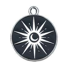 [Night Sky Kit]5/6pcs Matte Enamel Charms - Stars, Crescents & Clouds For DIY Necklaces/Bracelets/Earrings (Black & White) - One Size - View 9