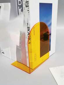 1/2 件亚克力书架，可调节透明书架，艺术展示架，桌面亚克力书架，透明书架，适用于办公室、家庭、零售店、卧室、返校季、漫画、CD、杂志、明信片、艺术品、情人节、圣诞节、万圣节礼物、透明装饰，是返校季的完美之选。 - 無色 - 查看 14