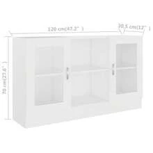 vidaXL Vitrinenschrank Weiß 120x30,5x70 cm Holzwerkstoff - Bianco - Visualizzare 8