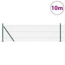 vidaXL 10 X 0,6 M (40 X 40 Mm Maschen) Stahl Und PVC Zaunpfosten Grün - A - View 2