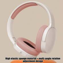 Wireless Over-Ear Bluetooth Headphones, Deep Bass Wireless Headphones With Mic, Noise Isolating, Lightweight Folding HiFi Stereo Headset For Travel/Tablet/PC/Home - 粉色 - 查看 7