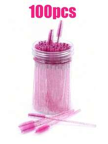 100支/50支/10支装奢华睫毛刷套装 - 高级睫毛眉刷,配有便携收纳盒,完美适用于睫毛嫁接和打造无瑕妆容,柔软刷毛轻柔呵护睫毛,包含眉刷、眼影刷、螺旋刷等,赠品多多 - 彩色 - 查看 22