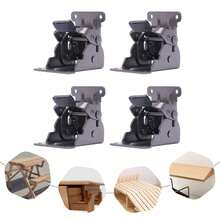 SENDERPICK 4 Pcs Folding Brakcet 0°-90° Table Foldable Hinge Self Lock Extension Support For Table Workbench Sleeping Platform - Black - View 3