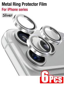 6 pezzi Protezione obiettivo fotocamera in argento HD, protezioni obiettivo ultra resistenti, anti-graffio, vetro temperato ultra sottile anti-graffio, protezione schermo fotocamera in vetro temperato 9H, compatibile con iPhone 17 Pro Max/17 Air/16 Pro Max/16 Plus/16e/15 Pro Max/14 Plus/13 Pro Max, adatto per uso quotidiano, in ufficio, a casa, protezione telefono fotocamera impermeabile antiurto anti-caduta - Argento 6 pezzi - Visualizzare 11