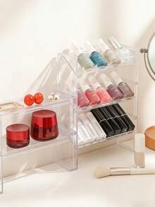 Multi-Layer Acrylic Transparent Desktop Organizer Rack, Creative Display Stand For Stationery, Cosmetics, Lipstick, Jewelry, Makeup Brushes, Skincare Products, Space-Saving Countertop Storage , Makeup Room Decor - Multicolor - View 8