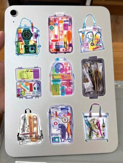 50 piezas de pegatinas con efecto de visión de rayos X, adecuadas para decorar portátiles, botellas de agua, fundas de teléfonos, guitarras, monopatines, álbumes de recortes, equipaje, regalo para amigos