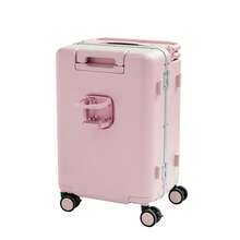 TABU 20" Ride On & Carry On Luggage With Tablet & Cup Holder, 200 Lbs , 360° Silent Wheels & TSA Lock, Pink/ Vanilla/Cream Coffee/Black - 粉色 - 查看 2
