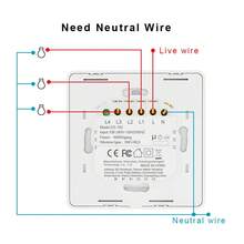 1 PC EU Standard Smart Switch Requires Neutral Wire, DS-102 High Power 600W/Gang WiFi & Bluetooth Wall Switch With Split Quick Mount Design, 1/2/3/4 Gang White PC Panel, Works With Alexa Yandex Alice Tuya Smart Life, APP Remote Voice Control Timer For Home Hotel Lighting - 彩色 - 查看 11