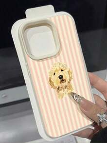 1pc Fashionable Cute Vintage Book Dog Pattern Litchi Texture Anti-Fall Anti-Slip Soft Phone Case, Suitable As Birthday, Holiday Gift For Friends, Family, Couples, Compatible With Apple, Phones - 款式4(1pc) - 查看 2