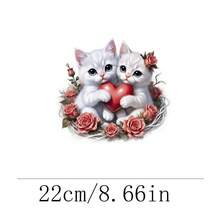 1pc/2pcs/3pcs Two Cute Cats Heat Transfer Patches, Ironing And Washable, Suitable For T-Shirts, Jeans, Sweaters, Handbags, Pillows, Cushions - L - View 7