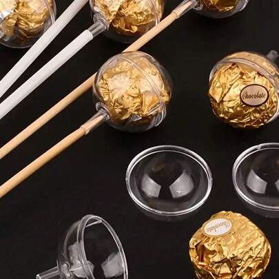 20 piezas/10 sets Soportes de flores de chocolate redondos, adecuados para regalos de cumpleaños, recuerdos de fiesta, Día de San Valentín, embalaje de ramos de chocolate DIY, decoraciones de fiesta de bodas y fiestas, recuerdos de fiesta reutilizables