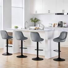 Barstools - Dark Grey - Velvet - View 2