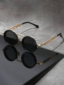 时尚可调节眼镜：适合复古朋克派对、防晒以及复活节、毕业季、万圣节和圣诞节等节日佩戴。配备铝镁合金镜片和合金镜框。 - 彩色 - 查看 3